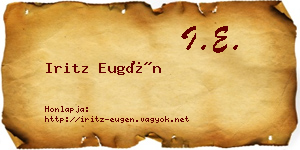 Iritz Eugén névjegykártya